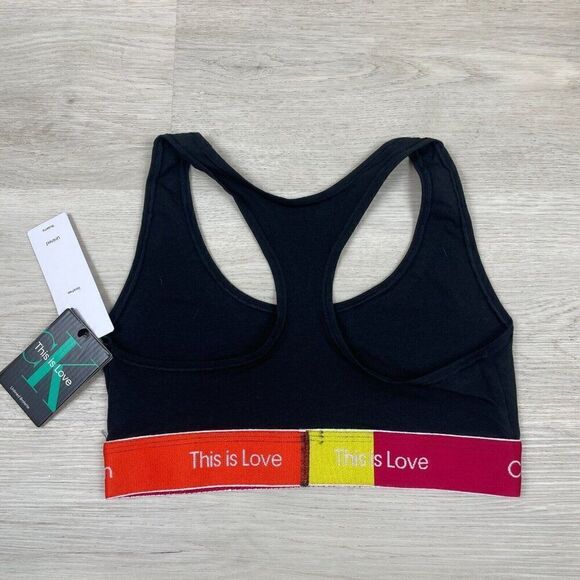 Calvin Klein This is Love Bralette Womens Medium Black Pride Rainbow QF7253 001 - Picture 4 of 5